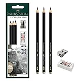 Faber-Castell 3本入り ピットグラファイトマット缶 10B 12B 14B マットブラックグラファイト鉛筆