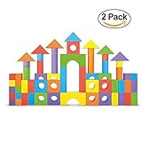 Foam建物ブロック、Building Toy for男の子と女の子、理想的なブロック/ Construction Toys for Toddlers、高品質104ピース異なる形状とサイズ、防水、明る