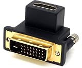 オーディオファン DVI-D 変換コネクタ L字 DVI-D 24ピン オス - HDMI typeA メス L字型B 双方向変換