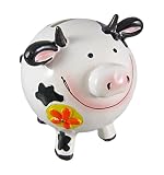 ラウンドブラック/ホワイト乳牛Spotted Coin Bank