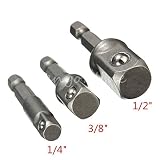 3本1/4 "3/8" 1/2 "六角レンチスリーブ延長バードライブパワードリルビットソケットドライバアダプタセット1/4" 3/8 "1/2"＆50mmロング