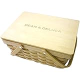 (ディーン＆デルーカ）DEAN&DELUCA 蓋つきバスケットS かご バッグ ナチュラル バッグ ディーンアンドデルーカ ベージュ ミニ 小さめ 収納 ピクニック お弁当 運動会 公園 バッグ 鞄 かごバッグ ショップバッグ付き