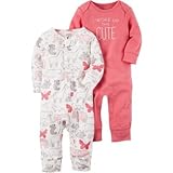 Carter's(カーターズ) 2パックベビーソフトカバーオール ピンク ロンパース長袖 9ヶ月【並行輸入】