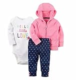 カーターズ Carter's パーカー ボディスーツ パンツ 3点セット ベビー服 LOVE 女の子 (6months(61-67cm)) [並行輸入品]
