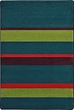 Joy Carpets Kid Essentials Straight and Narrow Teen Area Rugs 129-Inch by 158-Inch by 0.36-Inch Trop