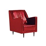 arne ソファー　1人掛け 肘付き 合皮レザー ハイバック リビング ダイニング Hi Bodum 1P レッド 赤