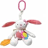 0+ Baby Toy Soft Bunny Plush Doll Baby Rattle Ring Bell Crib Bed Hanging Teether [並行輸入品]