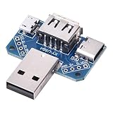 5個入り USBアダプター オス-メス USB-DIPアダプターブレイクアウトボード 2.54mm ブレイクアウトボード 2.54mm 4P マイクロType-C USBコネクタコンバーター でんきほざい