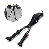 友家 自転車用 キックスタンド サイドスタンド センタースタンド ダブルレッグ 耐久 長さ調節可能 車汎用（ブラック）