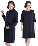 Sweet Mommy まる襟ジャケット&授乳ワンピース 2点セット フォーマル セレモニースーツ 上品マット素材 裏地付き 【マリア】 お受験 入卒園 冠婚葬祭 お宮参り 産前産後 授乳服 マタニテ