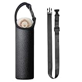 Samlyru 水筒カバー ショルダー 750ml 1L 保冷保温 ストラップ付き マイボトル 肩掛け 手提げ 水筒ポーチ 学校/通勤/旅行 持ち運び (ブラック, 750ml)