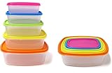 常に新鮮プラスチック食品容器フィエスタEdition長方形 – 10個セット
