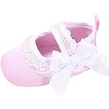 ベビー蝶結びプリンセスシューズ　女の子　女児　赤ちゃん綺麗なレースズック靴　新生児マジックテープ付き　軽量　ソフト底　柔らかい　快適　誕生日　結婚式　綿布　ピンク　12cm　6-12ヶ月に対応　秋春夏