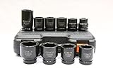 Cenata YM8077 RIGID 10-Piece 1-Inch Drive 6-Point MM CHROME-MOLY Heavy Duty Impact Socket Set featur
