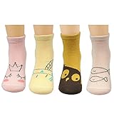 ［キロフライ］kiloflyベビーノスキッドコットンソックスバリューパック、4ペア、赤ちゃん学?
