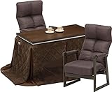 こたつ リビング ダイニングコタツ 2人用セット 120×60 高さ調節 PLUM-C700BR (布団の柄（UKH-40))