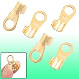 uxcell 5個　20A　オープンケーブル　コネクタ　リング銅端子