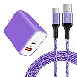 タイプC充電器 Android充電器 PD充電器 20W/3A 2ポートUSB Type Cケーブル 1.83m/1本 ChrisPow qc3.0アダプター アンドロイド充電器 USB Cコンセント 急速充電器 Type C USB充電器 Type C ACアダプター USB-C電源アダプタ OPPO Reno7A 5A,Aquos zero6 R6 sense6,Galaxy F52 S22 S21 A51 A52,Xperia 10 IV,Ace iii,Moto G52j,iPhone 13 12 11 XS SE3 SE2,iPad Pro/Air(パープル)
