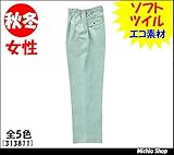 クロダルマ 作業服 レディースツータック脇シャーリングスラックス313811 EL 21ベージュ