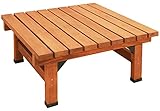 デッキ風縁台 幅90cm×奥行90cm×高さ40cm 天板厚35mm 防水用キャップ付 杉天然木 ブラウン SS-DEC-9090LBR