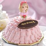 バースデー ドレス アイスケーキ （ プリンセスローズ ） 4.5号 （ お誕生日 ・ お祝い ） (ミルフィーユ＆キャラメルチョコクランチ)