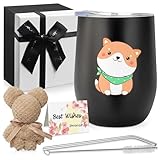 犬 タンブラー グッズ プレゼント かわいい 誕生日プレゼント 女性 男性 母親 姉 妻 人気 女友達 ギフト 保温 保冷 実用的 犬雑貨 いぬ おしゃれ 犬好きプレゼント 使いやすい コップ 父の日 母の日 贈り物 birthday gift for women men 可愛い アニマルグッズ 記念日 新年の贈り物（犬 黑）