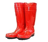 [アスユニ] PVC製 安全長靴 耐油 抗菌・防臭 吸汗性ドライ裏地 鋼鉄製先芯入り PVC製安全長靴 AS-320 レッド レッド 24.5