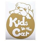 ゴールド（金） 犬 ブルドッグ Kids in the car キッズ イン ザ カー キッズインカー ステッカー 窓ガラス用シールタイプ 車 円戌 干支 動物