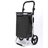 ショッピングカートトロリーロード25kg容量40Lアルミニウム合金8インチホイールファッション折りたたみハンドル調節可能なブラックバッグ断熱材 (色 : B)