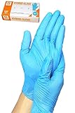 明成 ハイブリッドグローブ ニトリル + PVC手袋 Sサイズ 100枚入 パウダーフリー ブルー