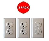 Shock Blocker Standard Baby & Child Safe Plate Electrical Outlet Covers (3 Pack) by Buy Shock Blocke