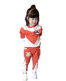 [FERE8890] 子供 セットアップ 丸襟 着回し ストレッチ ファッション ポケット お洒落 ジャージ コート 女の子 ボーイズ ロング シンプル スポーツウェア 運動 学校活動 オレンジ 身長