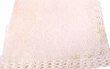 ニット&クロシェピンクChenille Large Baby Blanket withピンクRosebuds