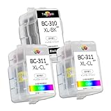 【TKYK】BC-310XL 1個+BC-311XL 2個セット 詰め替え互換インクカートリッジ canon用 インク 取扱説明書付き 個包装 BC-345XL/346XL通用 310XL 311XL 詰め替えインク リサイクルインク 大容量 キヤノン用 PIXUS MP493 MX420 MP280 MX350 MP490 MP480 MP270 iP2700 インク