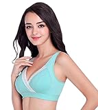 Ziweiba マタニティ 授乳兼用ノンワイヤー 休みブラジャー 授乳ブラ クロスオープン レディース 婦人 妊婦用 インナー眠りブラ 3段階のホック レース丸玉柄 (S, B)