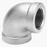 Anvil 8700124202, Malleable Iron Pipe Fitting, 90 Degree Elbow, 3/4" NPT Female, Galvanized Finish [