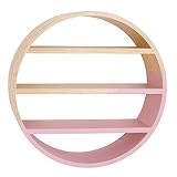 Petunia Pickle Bottom Dreaming in Dax Round Wooden Wall Shelf Pink/Brown [並行輸入品]
