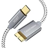 Type c 外付けhdd, CableCreation Type C to Micro-B 3.0 （Gen 2 / 10G）編組 Micro USB 3.1 Type Cケーブル Apple Macbook（Pro） / Chromebook Pixel/HDD外付けハードドライブ/携帯電話に対応 グレー 0.3m