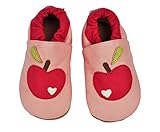 Tipsie Toes Baby Soft Sole 100% Genuine Leather Shoes Pink - Red Apple (0-6 month (108)) by Liv & Le