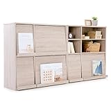 LOWYA （ロウヤ） ディスプレイラック フラップ扉 縦横自在の組合せ 使い分けできる2タイプ 木製 2個セット 収納 幅91cm オーク おしゃれ 新生活