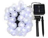 スノー ボール LED 50灯 ソーラー イルミネーション太陽光 充電式 コンセント不要 (.昼白色)
