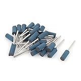 uxcell ゴム砥石 3mmシャンク 8mm シリンダーヘッドブルー ラバー研磨 マウント 22個入り