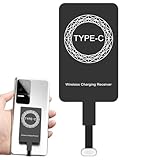 Lesunty ワイヤレス充電アダプター、タイプ C ワイヤレス充電アダプター,スリム レシーバー アダプター チップ 高速 - 効率的なワイヤレス充電器レシーバー薄型 Type-C 充電レシーバー