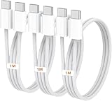 USB Type C 充電ケーブル 3本 1M Type-C to Type-C PD対応 iPhone 15 充電ケーブル 100w/5A 急速充電 高速データ転送 高耐久 断線防止Galaxy/MacBook Pro/iPhone 16/15 /Android等Type-c機種対応