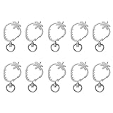 [大王製作所] いちご型ナスカン パーツ 10個入 いちご カラビナ イチゴ型キーホルダー 回転カンつき ハンドメイド 手芸パーツ シルバー