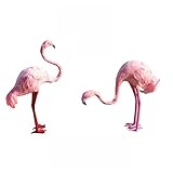 F Fityle ２個　フラミンゴ　芝生装飾　庭　ガーデン　人工毛皮　工芸品　小道具　飾り - ピンク