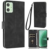 MOTO G64 5G / G64y 5G ケース 手帳型 【ストラップ 一本付】 適用 MOTO G64y 5G ケース MOTOG64 スマホケース MOTOROLA g64 ケース MOTOROLAG64 手帳 モトG64 手帳型 case Heofuixt スタンド ストラップ付き 窓口式 カード入れ マグネット 手帳ケース カードケース つや消し 落ち着いた色 ブラック