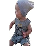 tifenny Baby BoyプリントタイガークラウンノースリーブBathing Suit ,クリアランス。 カラー: グレー