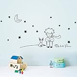 Funnytoday365 96*42Cm Stars Moon The Little Prince Fox Graphic Wall Vinyl Children Fairy Tale Sticke