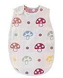 6重ガーゼ スリーパー 60cm ベビー パジャマ ふわふわ コットン 柔らかい 綿 お昼寝 寝冷え防止 出産祝いに (キノコ)